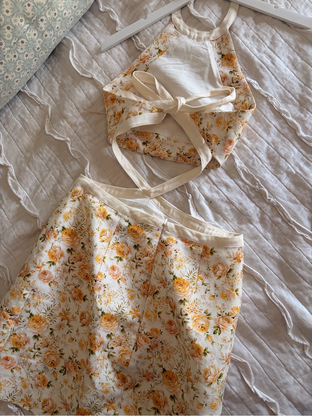 Floral Halter Mini Dress in Yellow - Women Dresses Mini - Picture 2 of 4